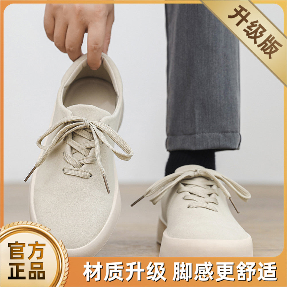 Men s shoes 2025 new autumn trend versatile retro suede leather shoes men s Hong Kong style sports and leisure work board shoes