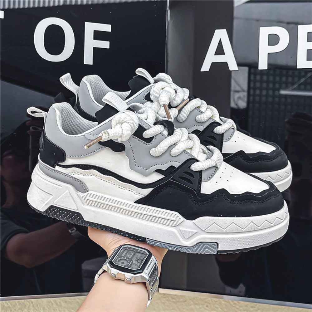 Trendy brand men s shoes 2025 new autumn Korean version versatile youth casual board shoes student thick soled sports white shoes