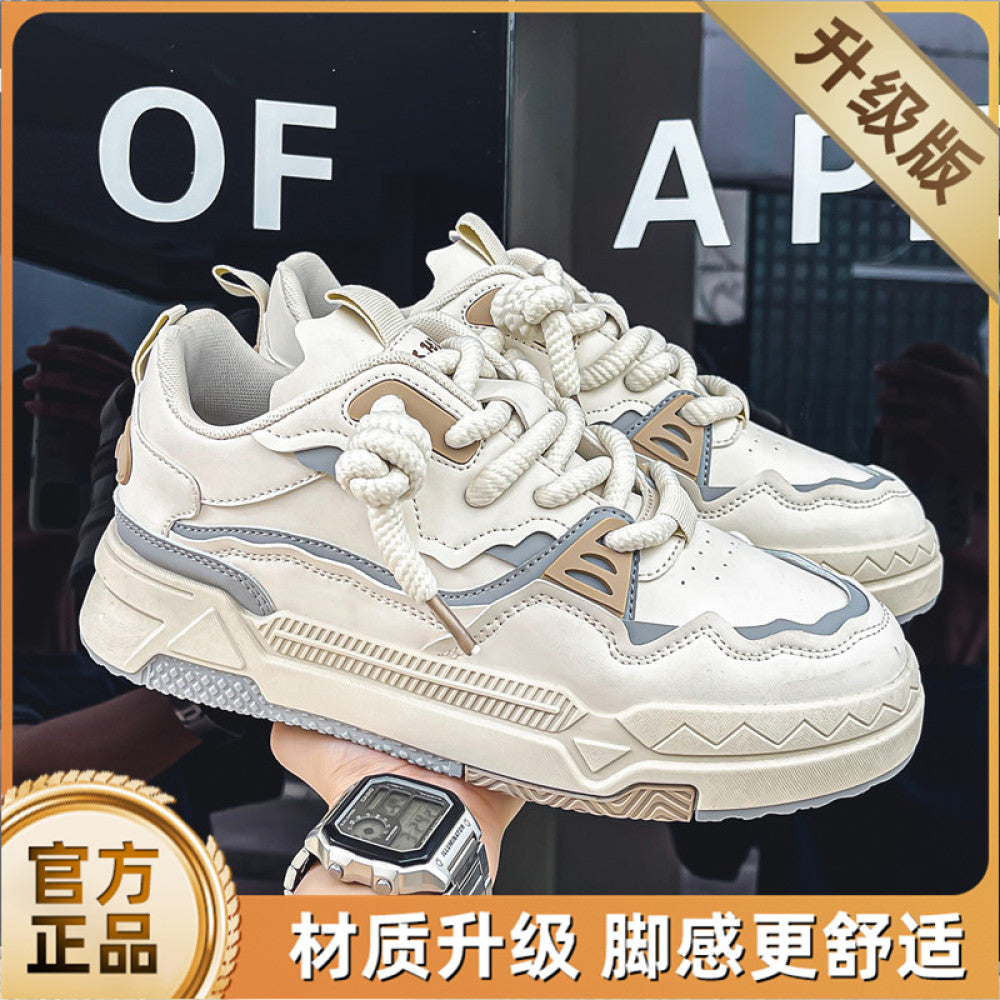Trendy brand men s shoes 2025 new autumn Korean version versatile youth casual board shoes student thick soled sports white shoes image 86