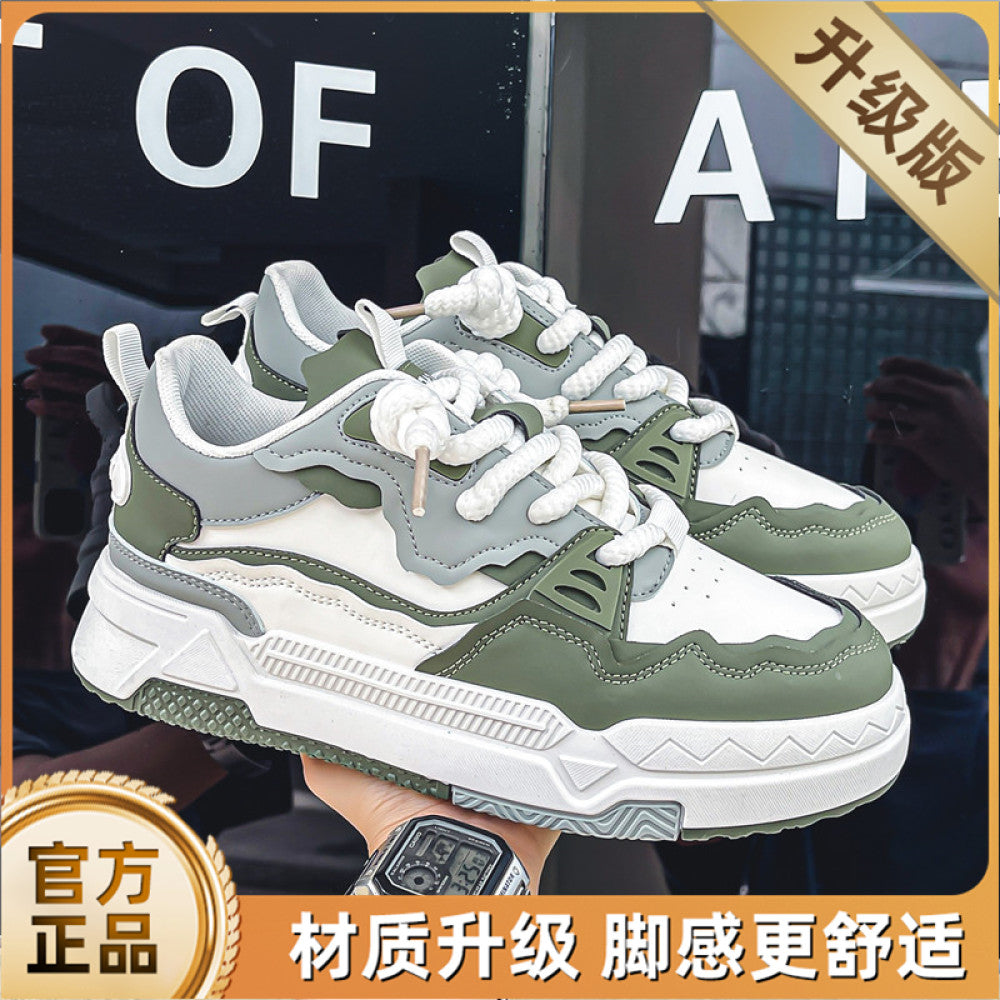 Trendy brand men s shoes 2025 new autumn Korean version versatile youth casual board shoes student thick soled sports white shoes image 94