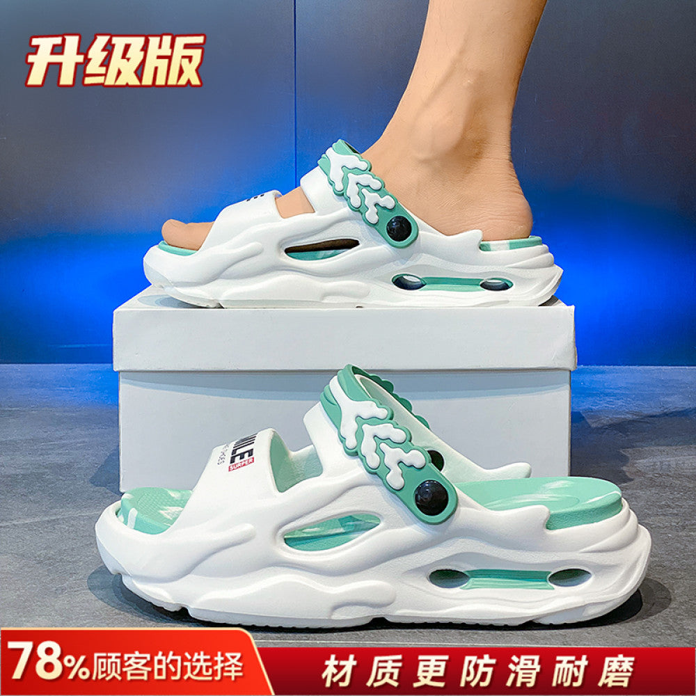 Slippers with a poop like feel for men suitable for outdoor wear in summer Thick soled slip resistant and odor proof Suitable for driving in summer Two pairs of outdoor beach sports sandals image 69