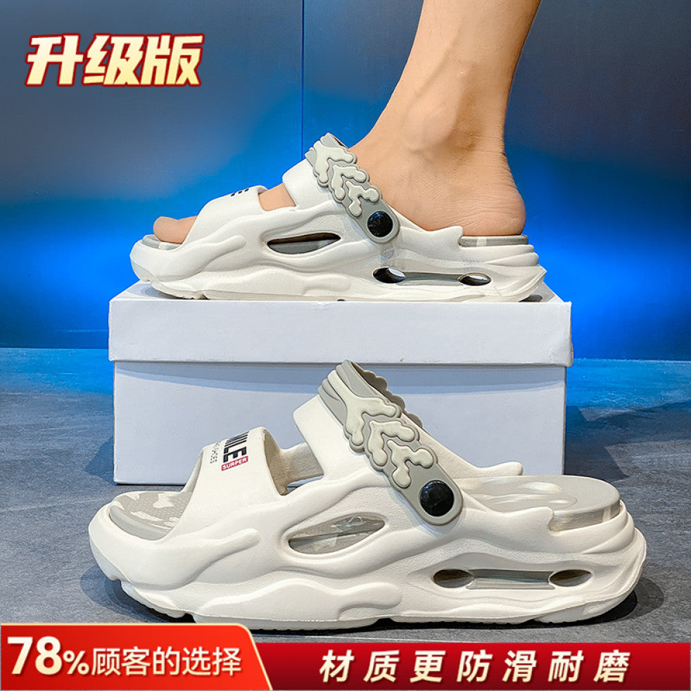 Slippers with a poop like feel for men suitable for outdoor wear in summer Thick soled slip resistant and odor proof Suitable for driving in summer Two pairs of outdoor beach sports sandals image 87