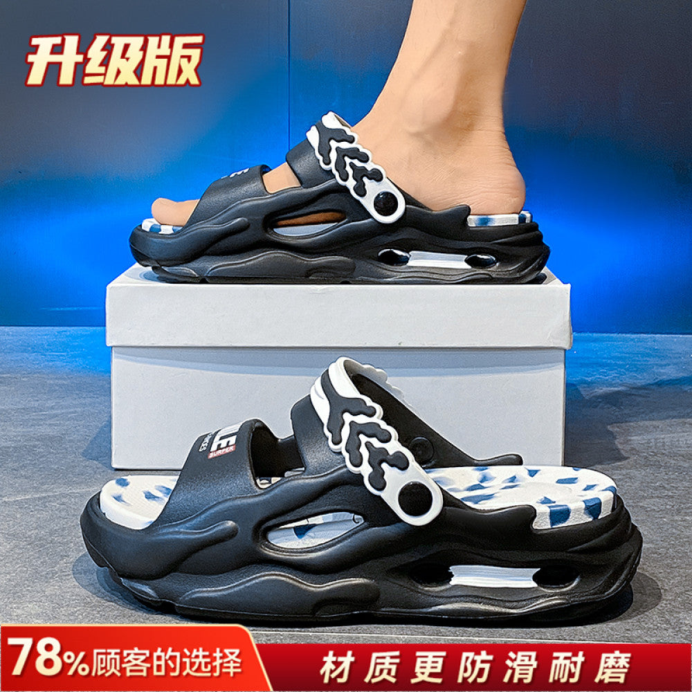 Slippers with a poop like feel for men suitable for outdoor wear in summer Thick soled slip resistant and odor proof Suitable for driving in summer Two pairs of outdoor beach sports sandals image 113