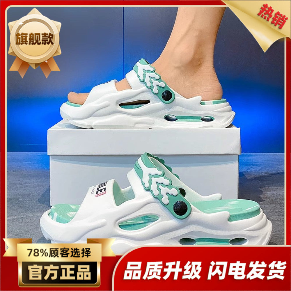 Slippers with a poop like feel for men suitable for outdoor wear in summer Thick soled slip resistant and odor proof Suitable for driving in summer Two pairs of outdoor beach sports sandals image 129