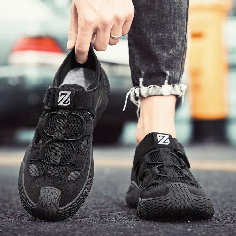 Men s sandals summer 2025 new hollow out outdoor sports beach shoes anti slip and wear resistant outdoor toe wrapped water shoes image 97