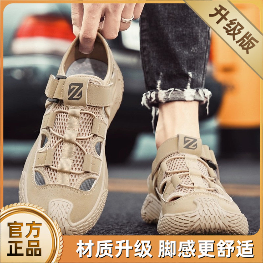 Men s sandals summer 2025 new hollow out outdoor sports beach shoes anti slip and wear resistant outdoor toe wrapped water shoes image 109