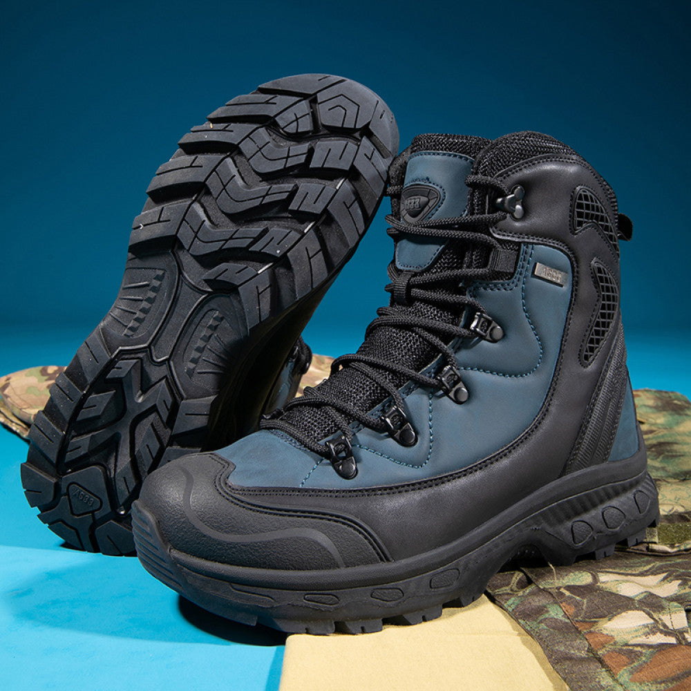 Autumn and winter new outdoor boots 47 combat boots 46 men s plus size mountain off road shoes anti fall and anti stab rescue boots