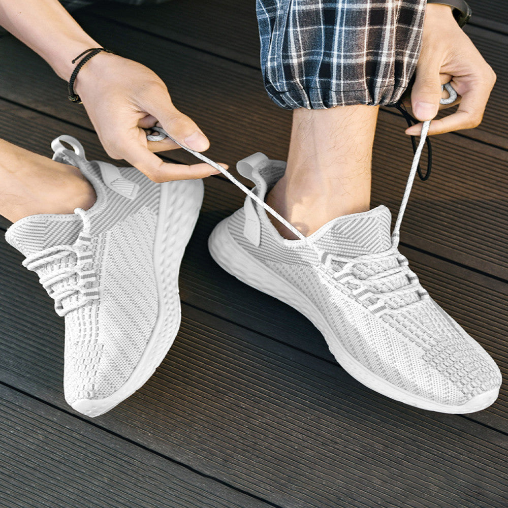 Extra large size men s shoes 46 sports shoes 47 fat feet wide 48 summer fly woven breathable mesh casual running shoes men s image 0