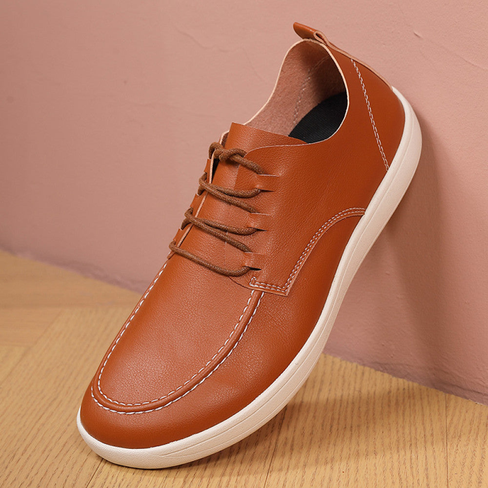 Large size shoes for men no squeezing feet 46 soft sole enlarged and widened 47 barefoot shoes breathable black waterproof casual leather shoes image 108