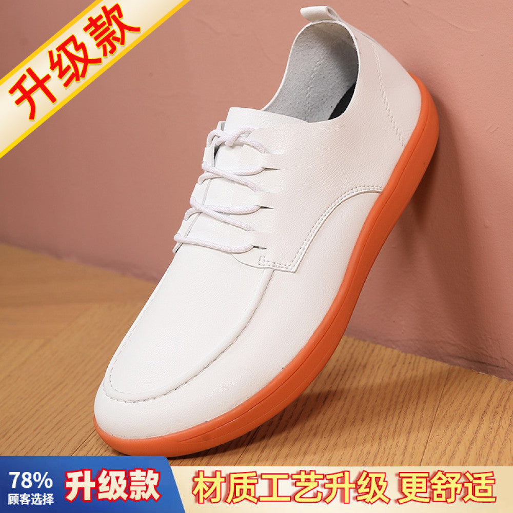 Large size shoes for men no squeezing feet 46 soft sole enlarged and widened 47 barefoot shoes breathable black waterproof casual leather shoes