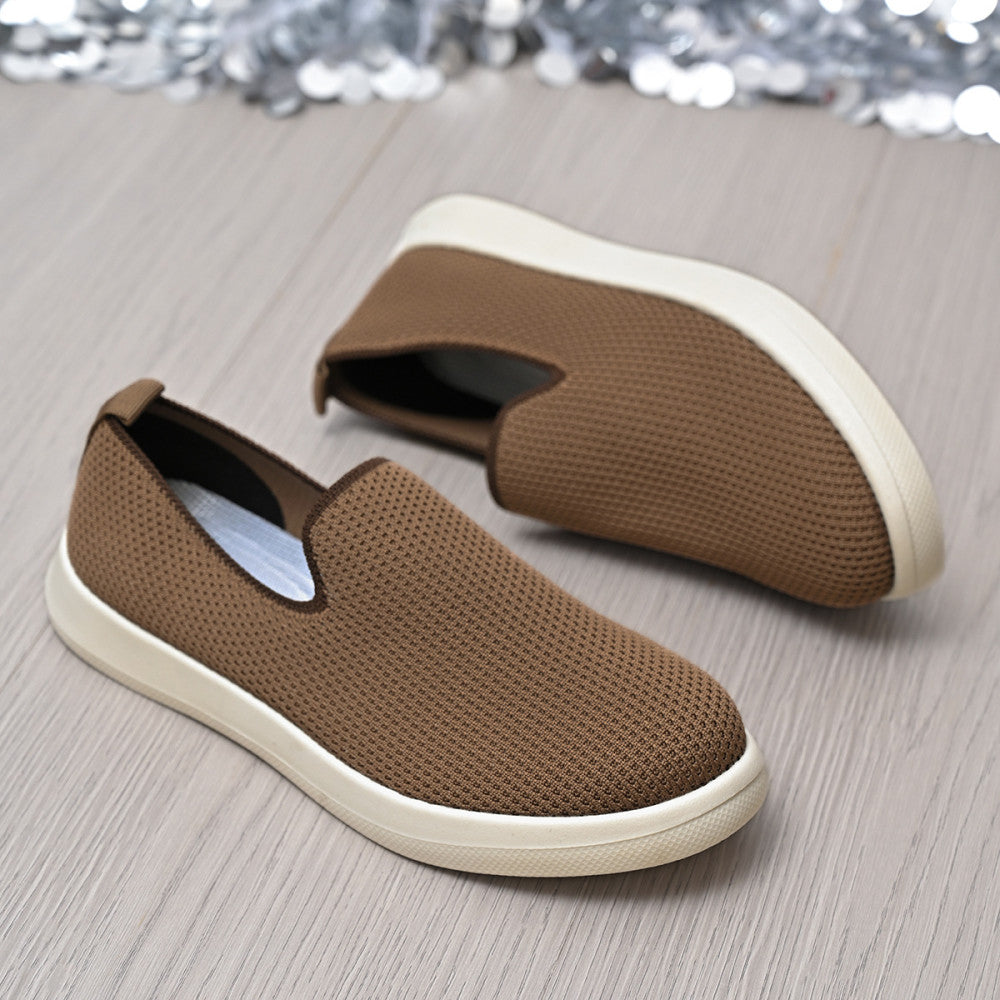 Cross border new casual and fashionable women s shoes breathable fly woven flat sole single shoes travel shoes one foot kick women s shoes image 37