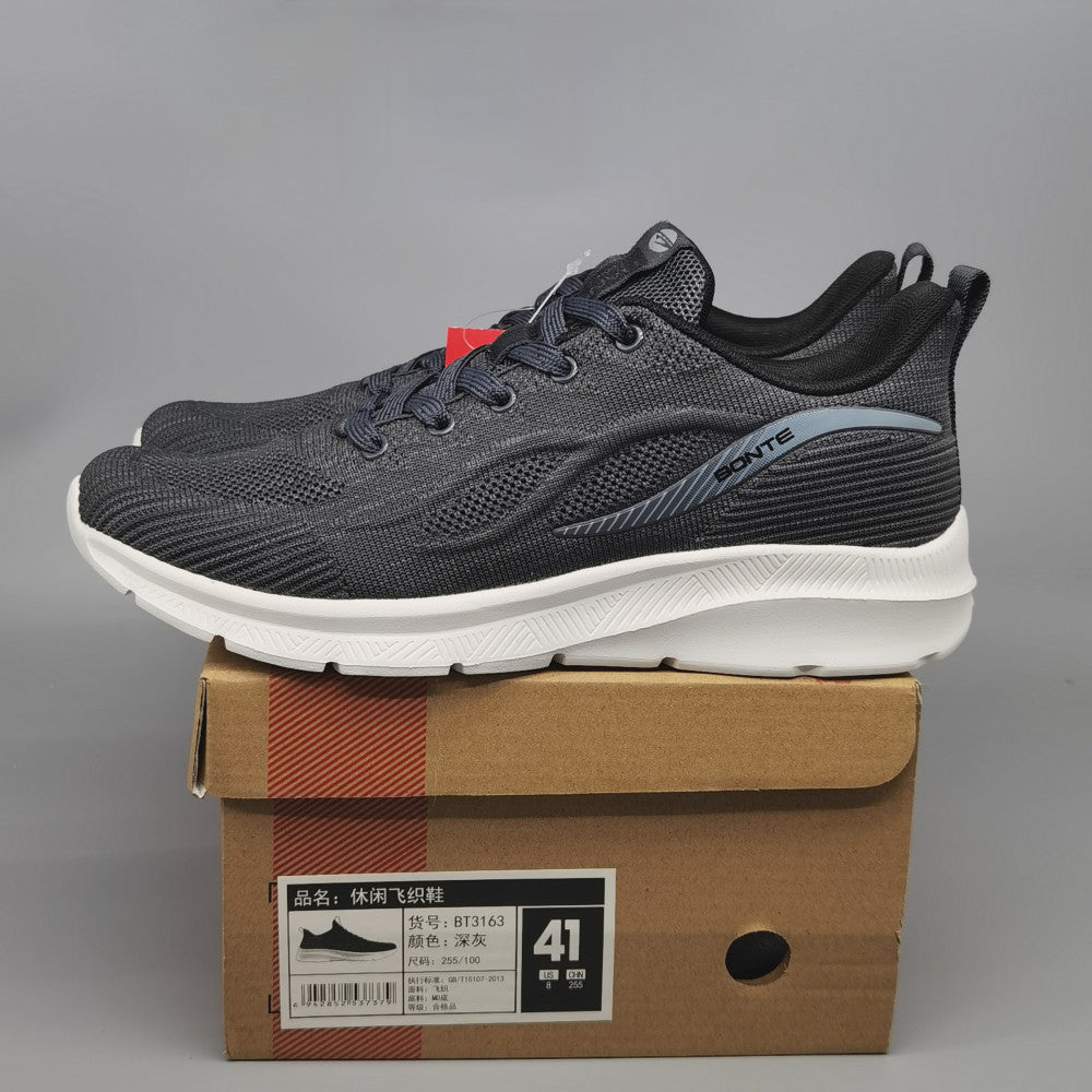 Brand shoes Bont men s classic new sports and casual mesh shoes men s Korean version trendy shoes men s flying woven white shoes image 43