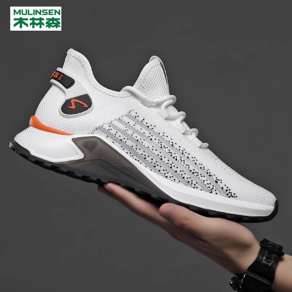 Mullinson Men s Shoes 2025 New Network Summer Breathable Flyknit Deodorizer Casual Oversized Thin Sports Coconut image 16