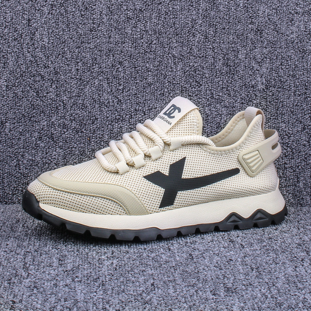 Men s shoes trendy brand 2025 spring new breathable mesh flying woven shoes lightweight versatile sports white shoes casual sneakers image 52
