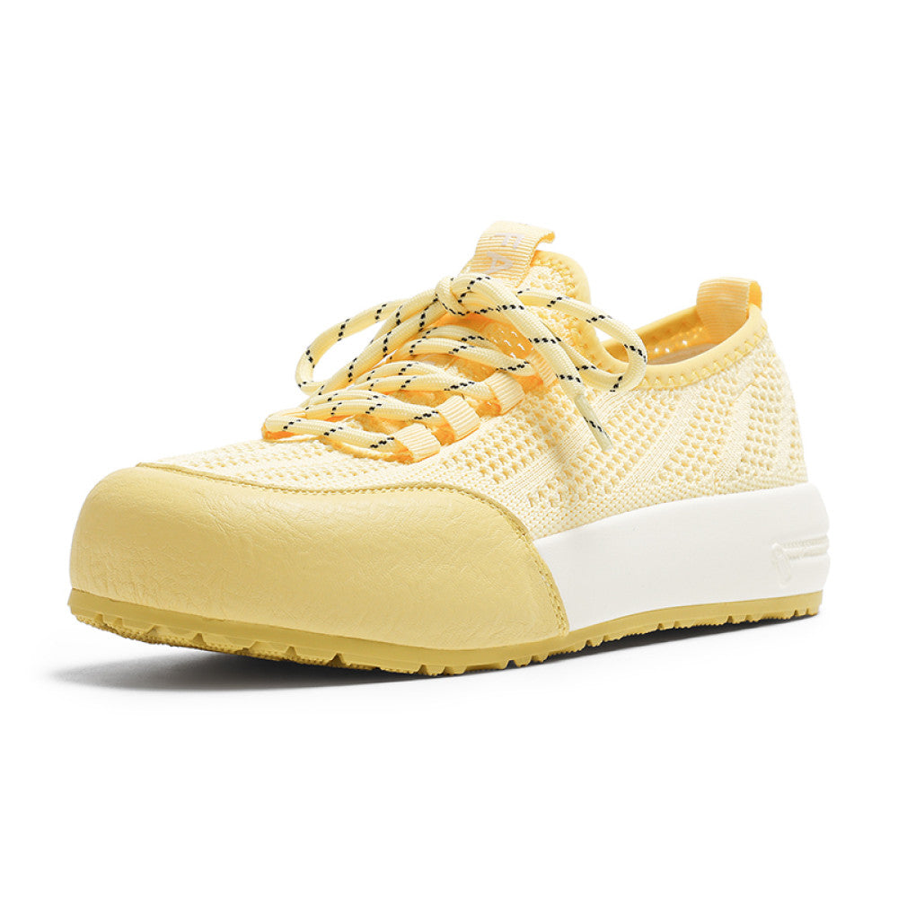 Real leather mesh white shoes for women in the summer of 2025 new round toe thick sole height increasing hollow thin breathable casual board shoes image 23