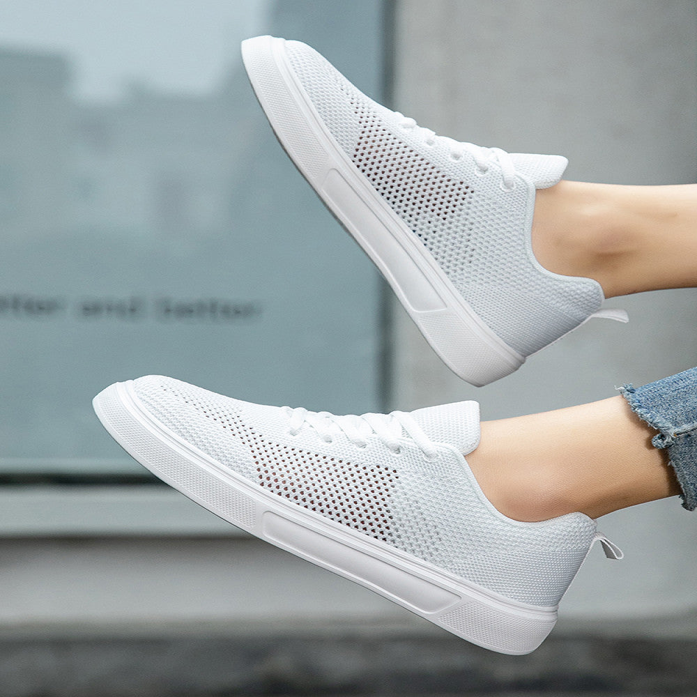 2025 new men s shoes summer mesh breathable shoes Korean style couple casual white sneakers student sports shoes image 3