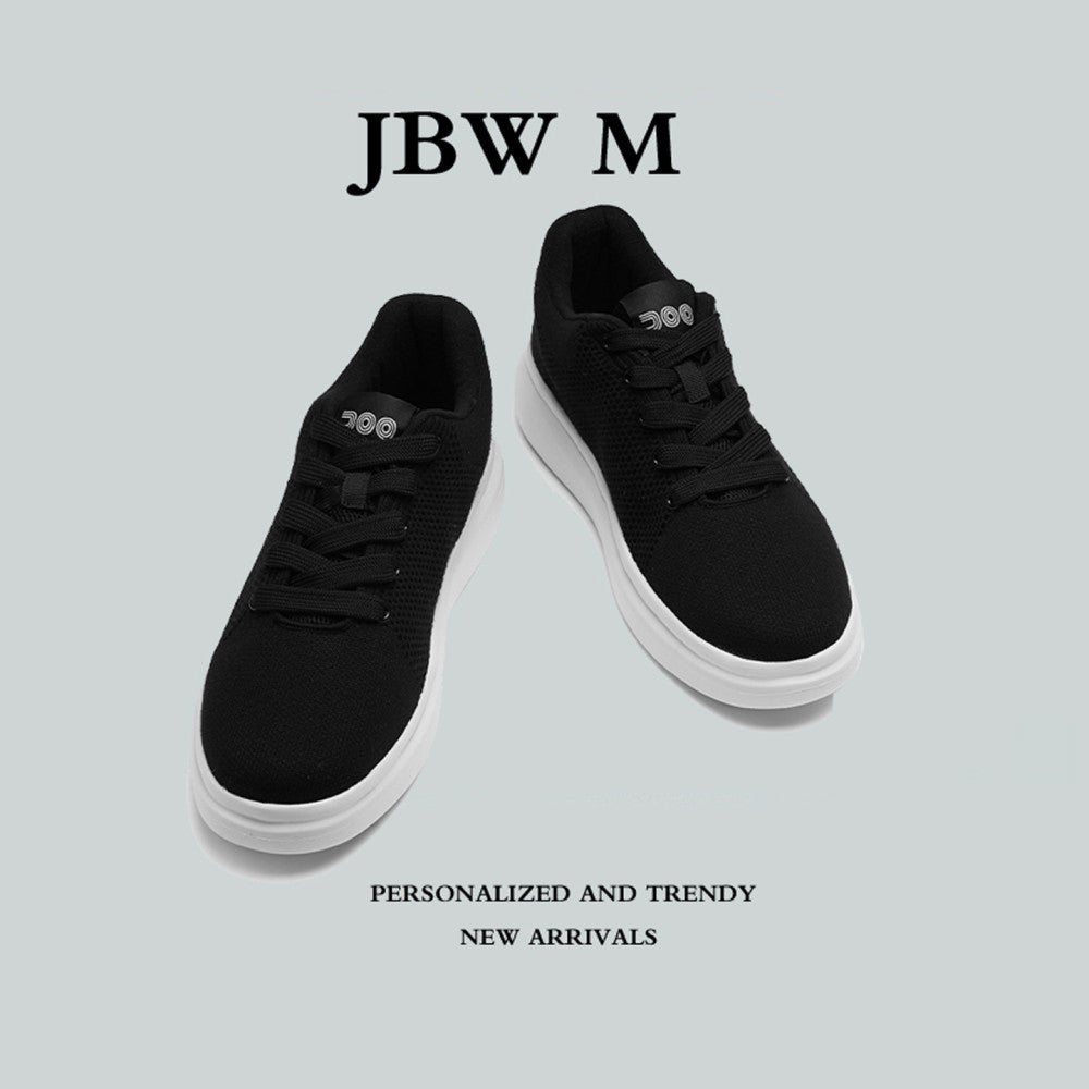 Stepping on poop flying woven black and white board shoes lightweight and breathable comfortable for both men and women sports and leisure shoes skateboard shoes pure black walking shoes image 2