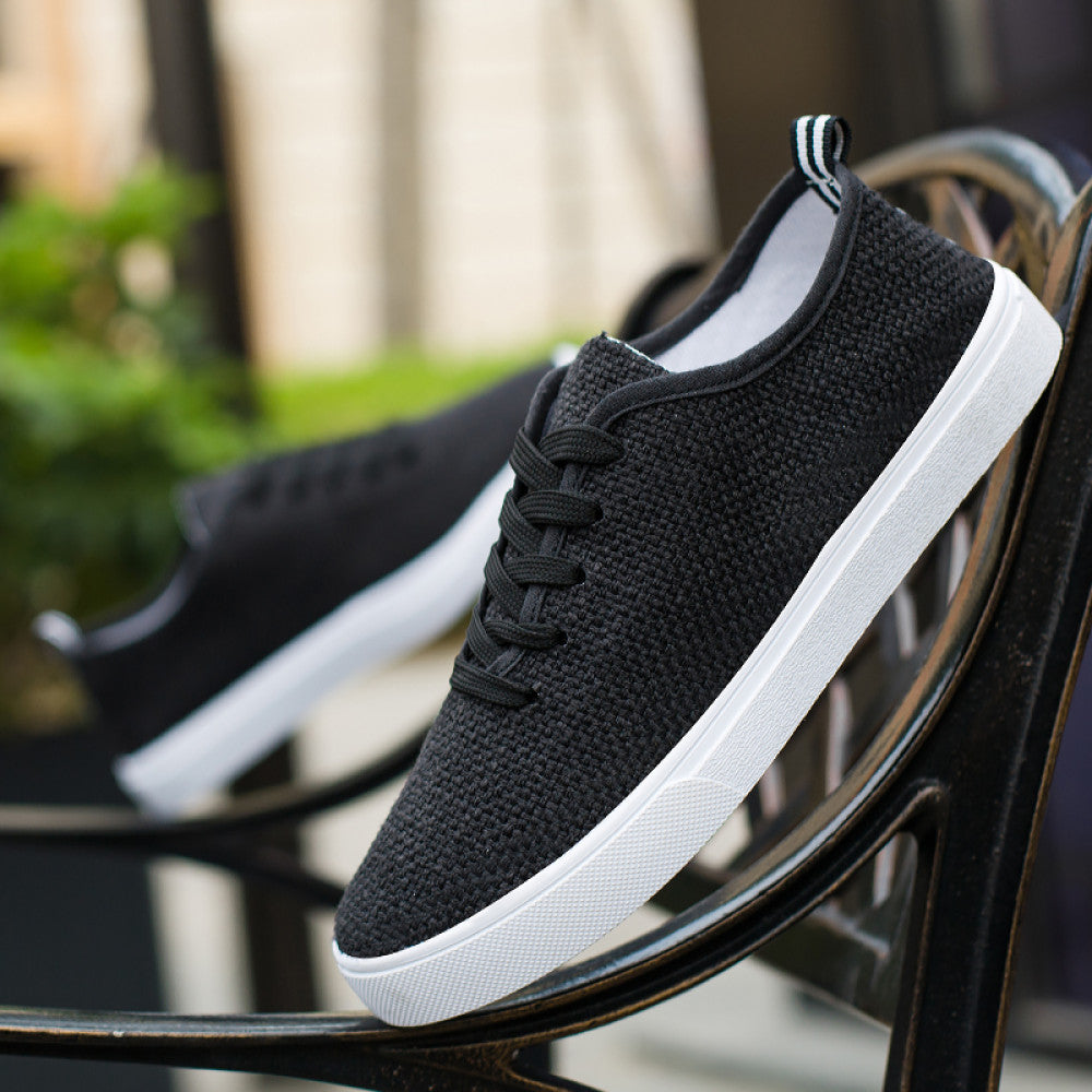 Men s summer trendy shoes Korean style men s linen canvas casual white sneakers student breathable cloth shoes all match image 26