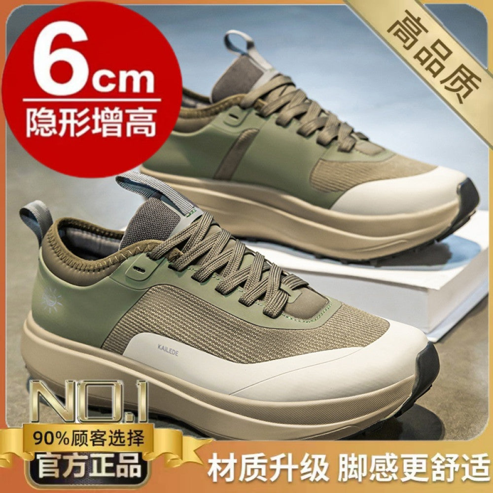 Men s shoes 2025 new summer casual versatile breathable explosive fashion anti slip thick sole height increasing dad shoes image 115