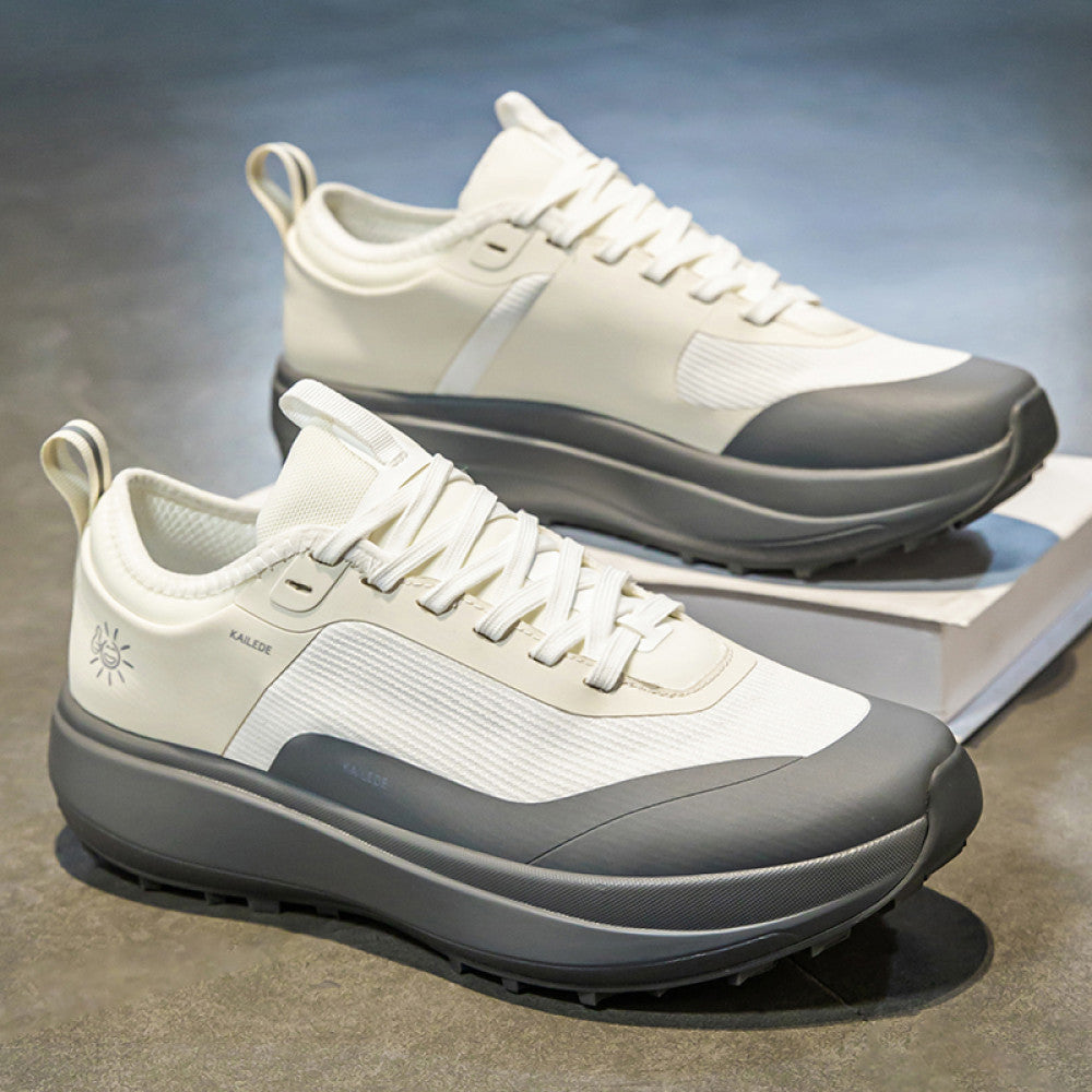 Men s shoes 2025 new summer casual versatile breathable explosive fashion anti slip thick sole height increasing dad shoes