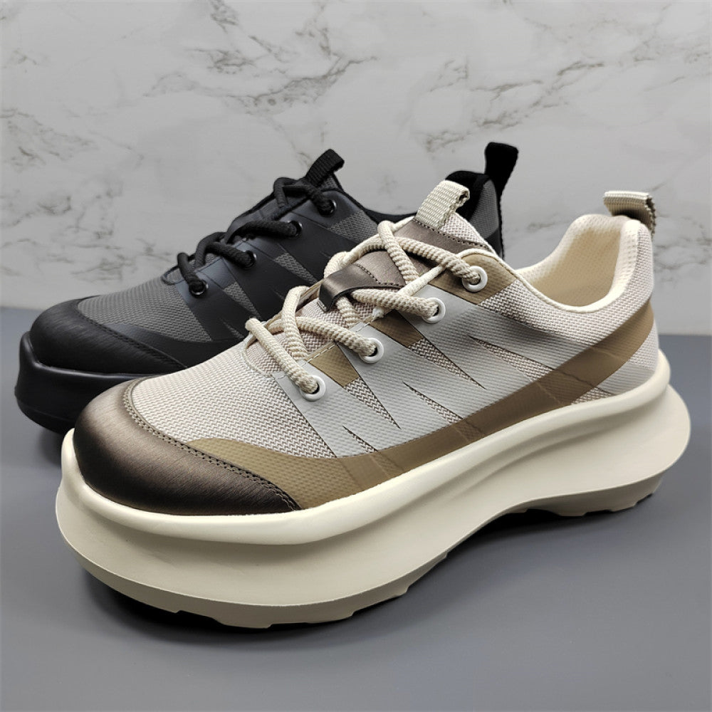 European Station Thick soled Trendy Brand Men s Shoes Sports Leisure Versatile Breathable Lightweight Running Shoes Comfortable Height Raising Dad s Shoes for Men image 0