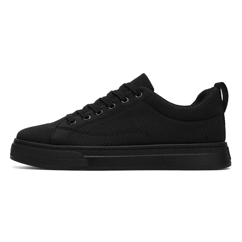 Leak free foreign trade men s work shoes summer breathable all black casual canvas board shoes men s mesh work trendy shoes image 16