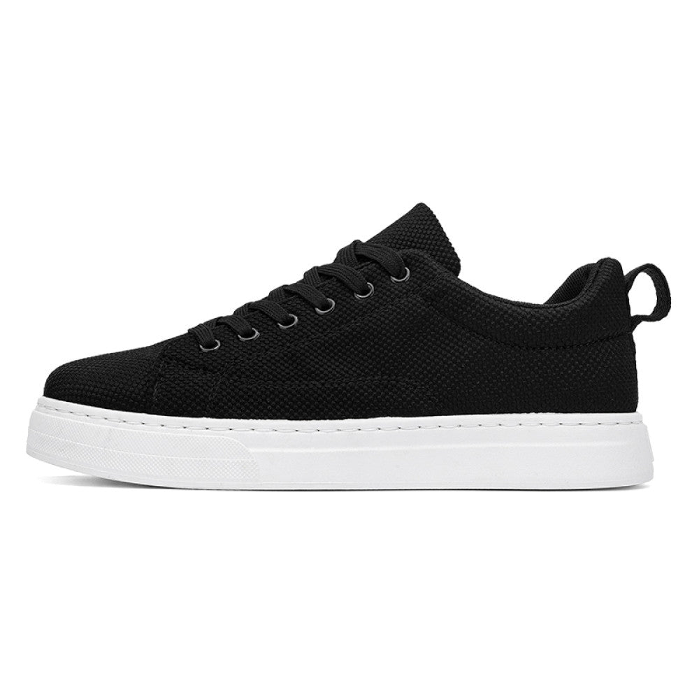 Leak free foreign trade men s work shoes summer breathable all black casual canvas board shoes men s mesh work trendy shoes image 21