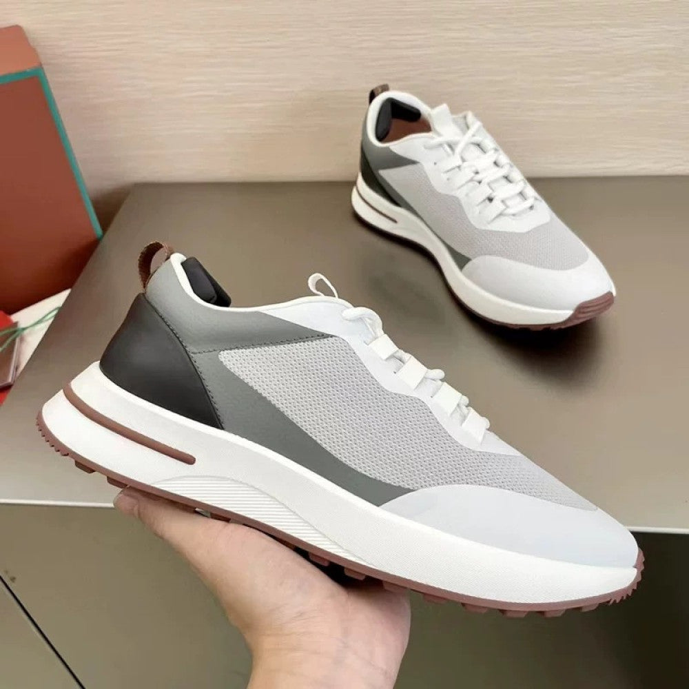 LOPQPLAHA lP men s casual lace up jogging shoes flying woven breathable cowhide stitching single shoes comfortable trendy shoes image 23