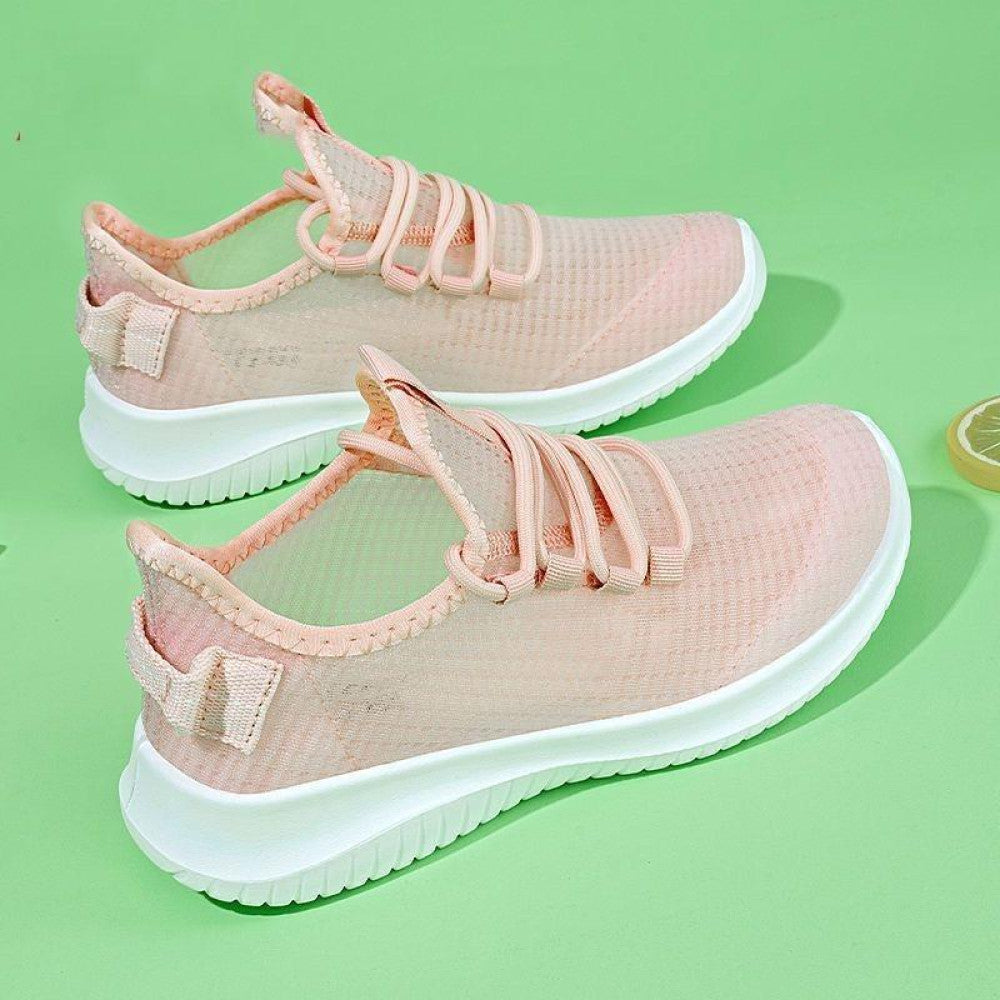 Transparent mesh shoes for women 2025 summer new style women s shoes breathable and lightweight sports shoes for women ins versatile casual white shoes for women