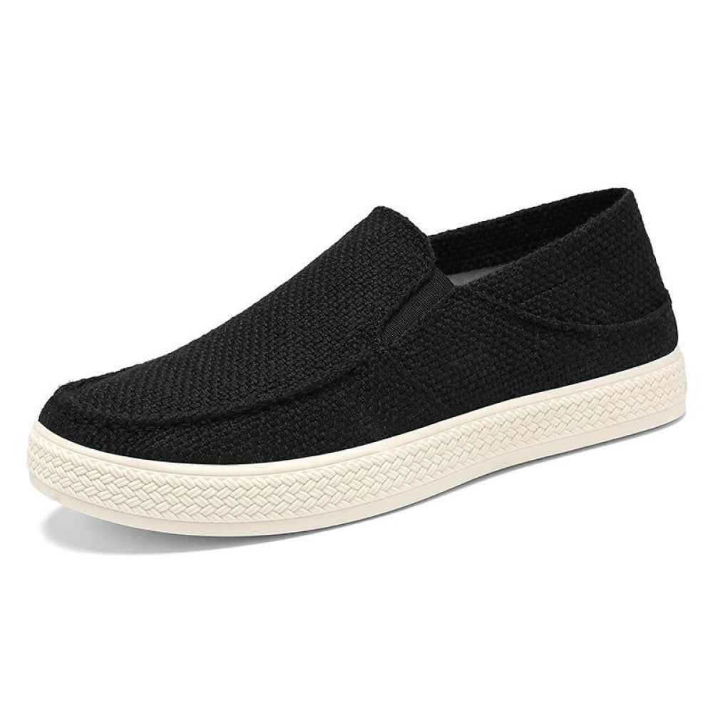 Canvas men s shoes summer breathable linen cloth shoes old Beijing one foot kick men s casual board shoes versatile lazy trendy shoes image 26