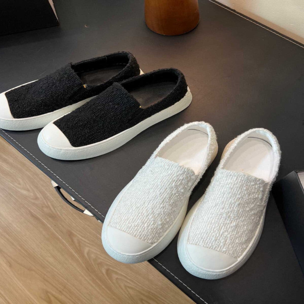 2024 height increasing thick soled versatile genuine leather loafers casual white shoes small fragrant style single kick shoes for women image 4