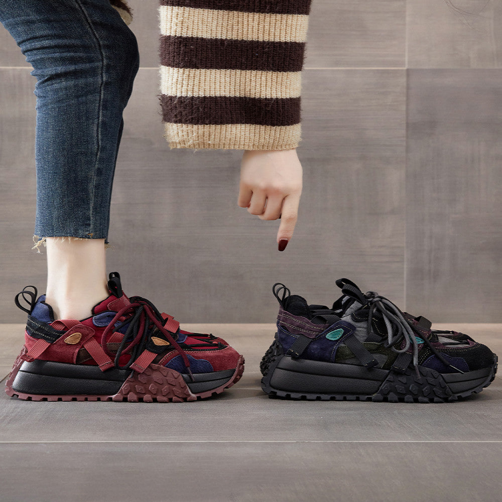 European station old shoes women s 2025 autumn new genuine leather thick sole heightening Forrest Gump shoes hot style super hot sports shoes image 2