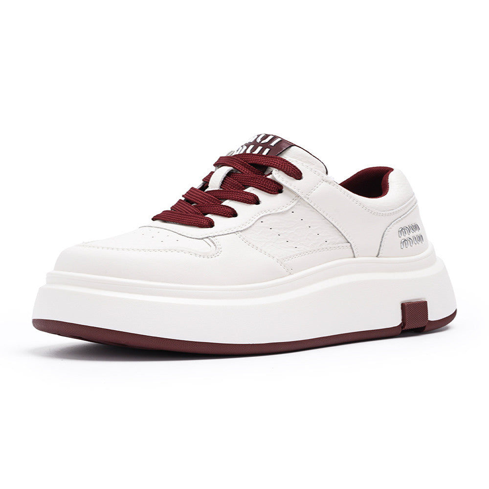 Thick soled genuine leather white shoes for women in the autumn of 2025 popular new items versatile super hot height increasing lightweight sports and leisure board shoes image 5