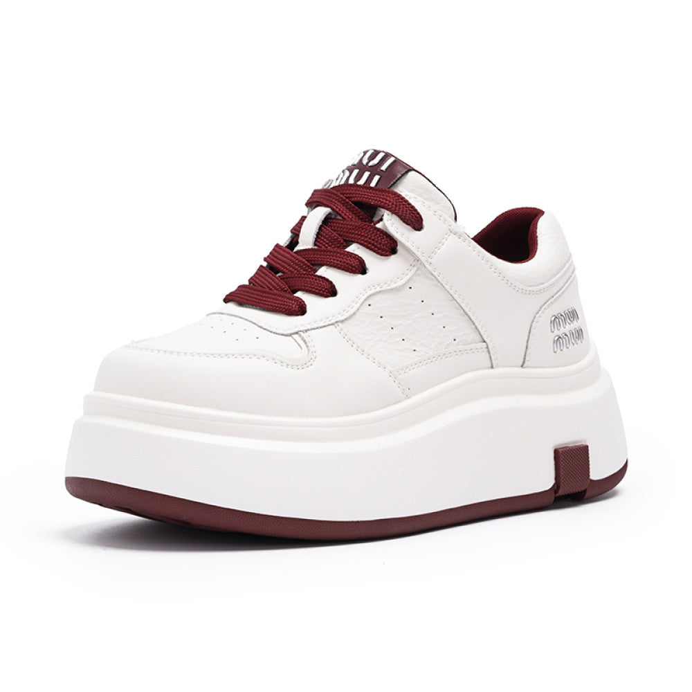 Thick soled genuine leather white shoes for women in the autumn of 2025 popular new items versatile super hot height increasing lightweight sports and leisure board shoes image 21