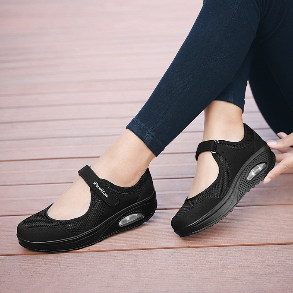 Mesh casual shoes women s summer hollow breathable sports shoes white nurse shoes soft soled mesh shoes mom shoes work shoes image 45