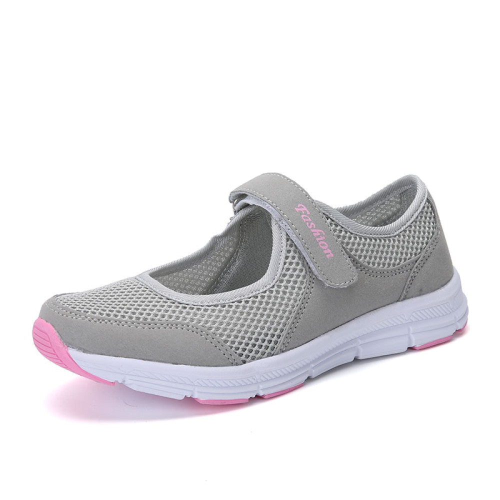 Mesh casual shoes women s summer hollow breathable sports shoes white nurse shoes soft soled mesh shoes mom shoes work shoes