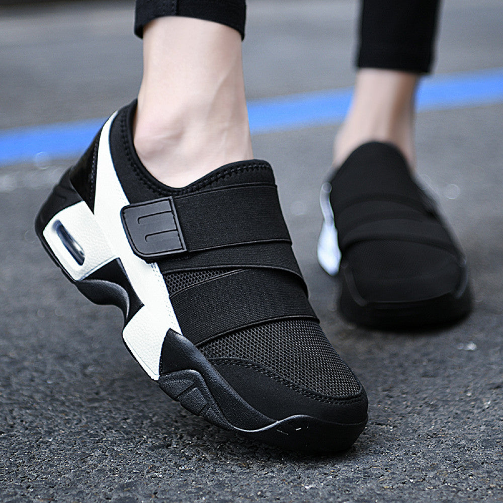 New sports shoes for women Le Fu shoes lightweight and versatile black running shoes comfortable thick soled casual shoes mesh single shoes image 1