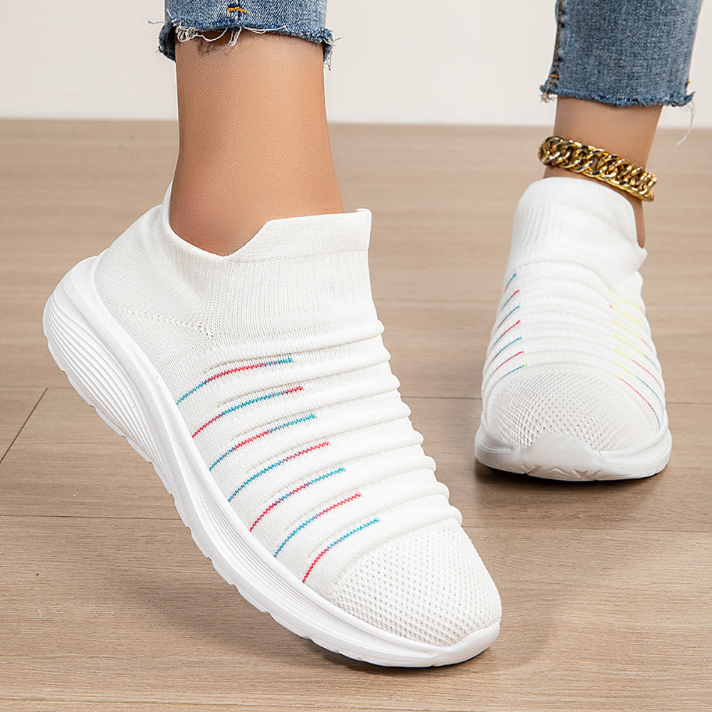 Fashionable casual shoes for women breathable mesh slip on shoes four season sock shoes large size loose and lightweight image 32