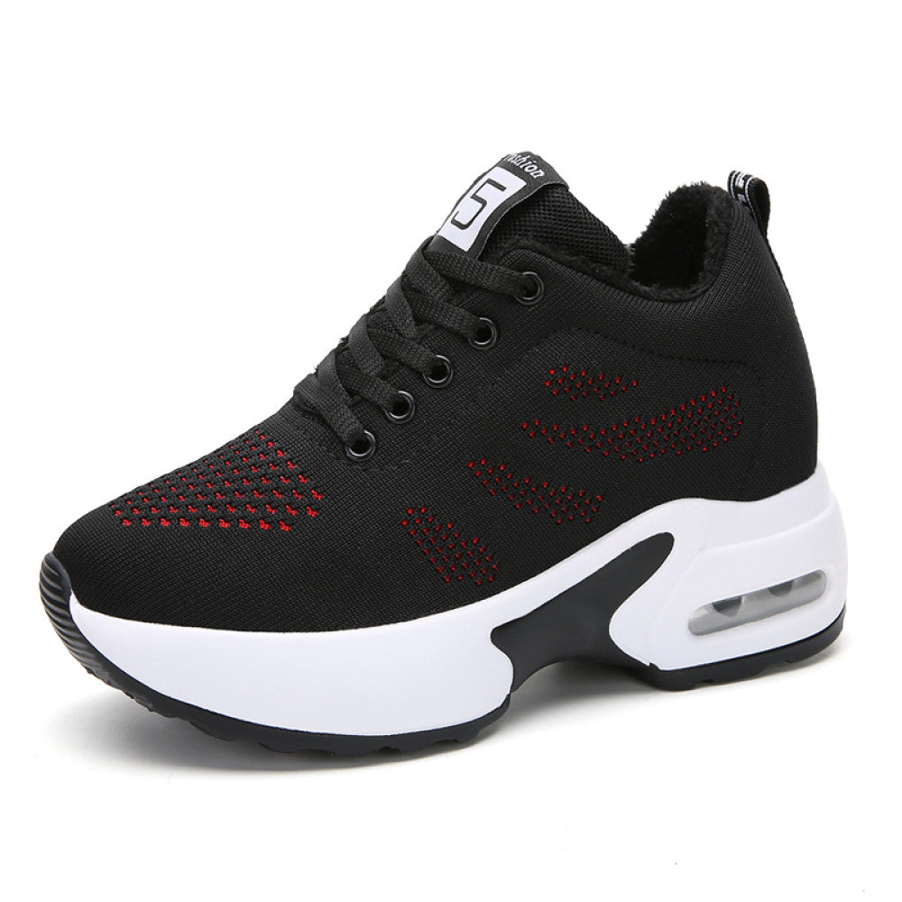 8cm invisible height enhancing thick soled sports shoes for petite women mesh breathable casual shoes for women travel shoes