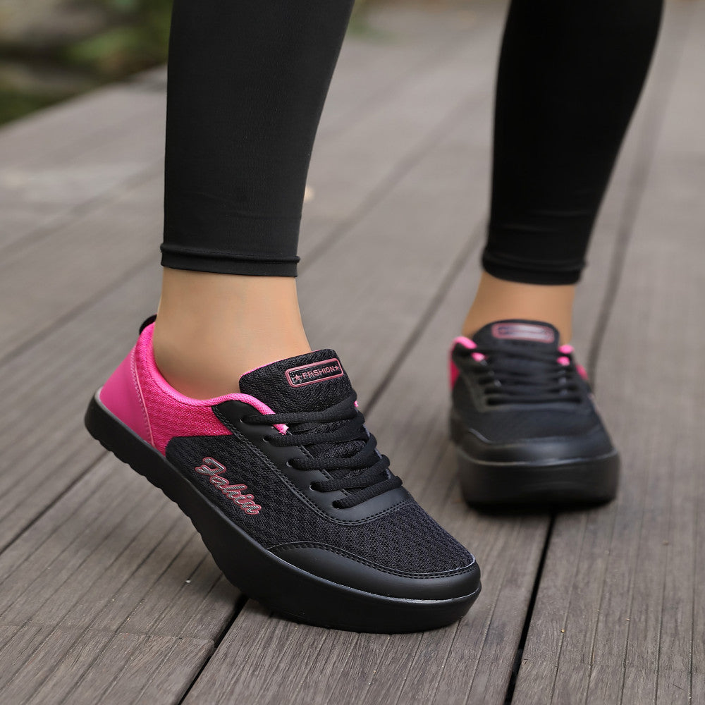 Negative heel shoes for women in summer lumbar and cervical spine mesh breathable front high and low walking shoes stretching fitness shoes casual shoes image 2