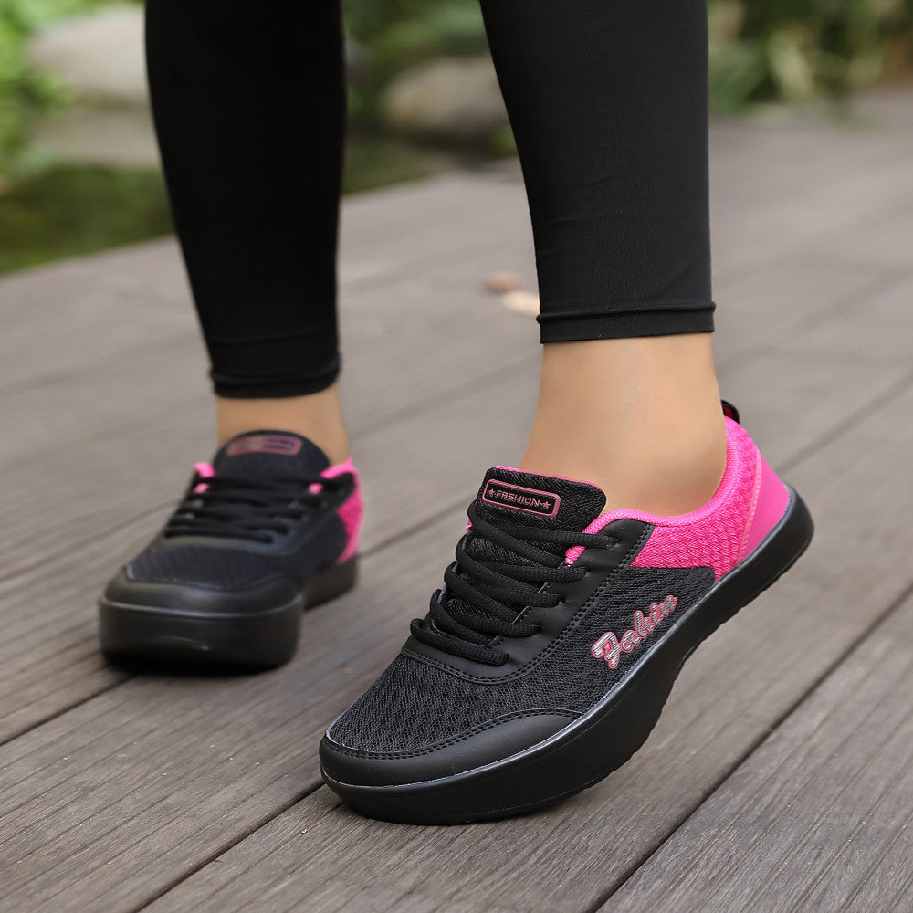 Negative heel shoes for women in summer lumbar and cervical spine mesh breathable front high and low walking shoes stretching fitness shoes casual shoes image 4
