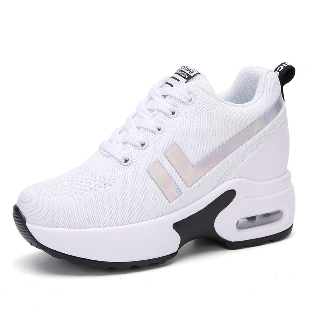 8cm invisible height enhancing thick soled sports shoes for petite women mesh breathable casual shoes for women travel shoes image 29