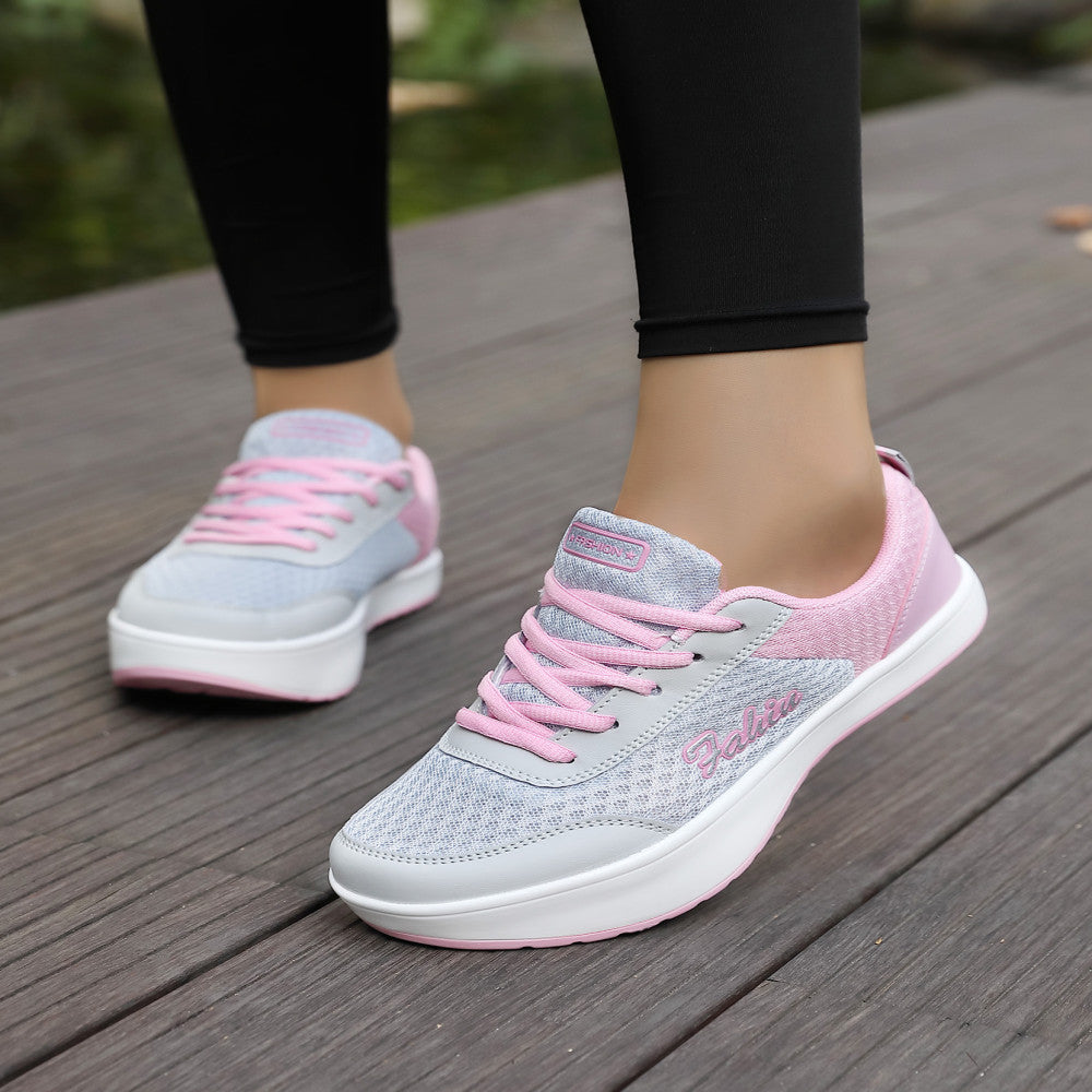 Negative heel shoes for women in summer lumbar and cervical spine mesh breathable front high and low walking shoes stretching fitness shoes casual shoes image 5