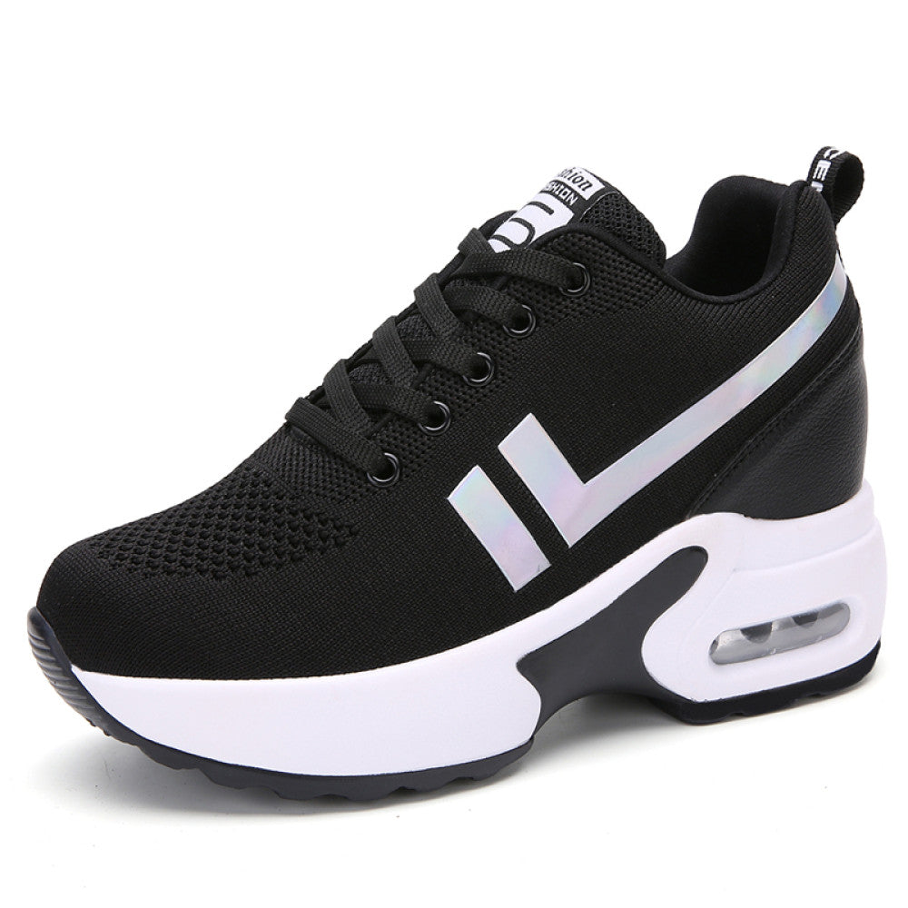 8cm invisible height enhancing thick soled sports shoes for petite women mesh breathable casual shoes for women travel shoes image 45