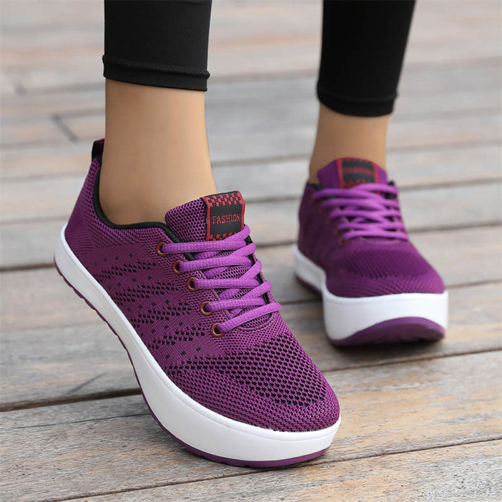 Negative heeled shoes for women mom s shoes casual sports and fitness shoes front and back high and low lumbar shoes breathable mesh and reversible shoes