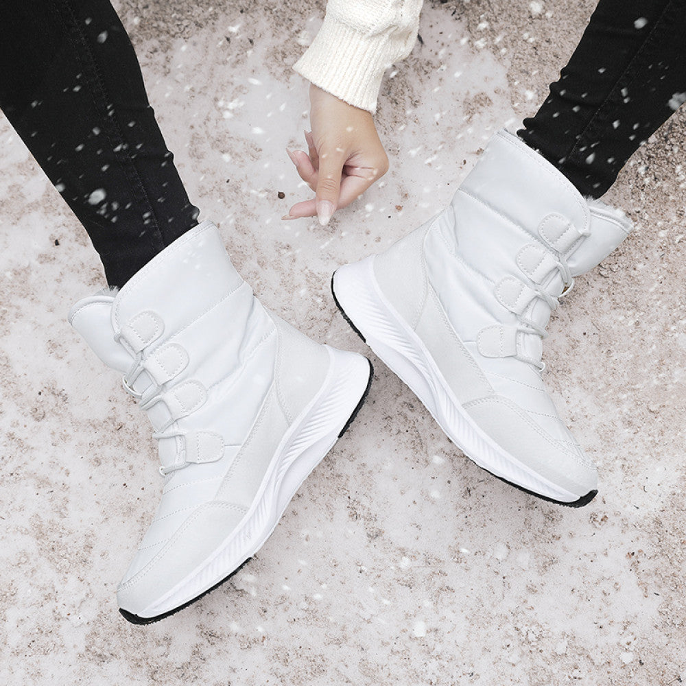 Middle aged and elderly women s winter sports cotton shoes with thick fleece warm and anti slip high top snow boots short boots waterproof northeast large size image 85