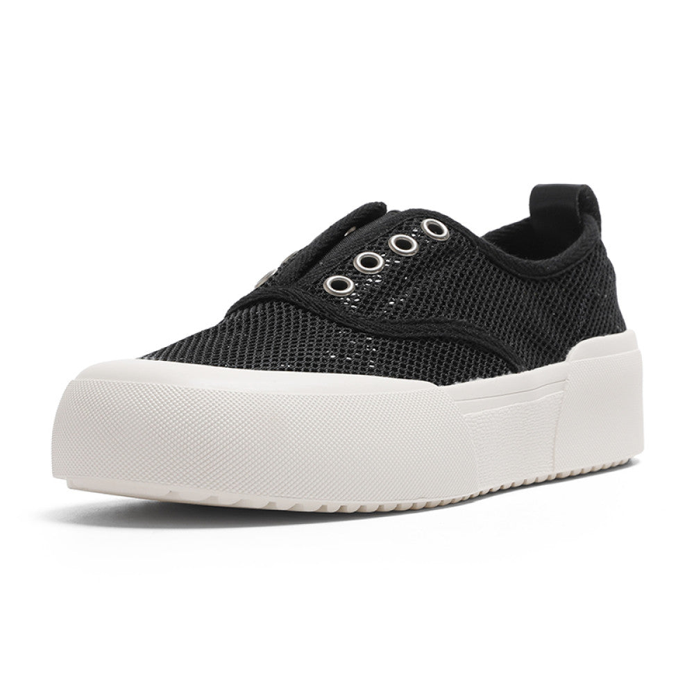2025 Summer New Style Women s Mesh Breathable Slip On Slip On Canvas Shoes All match Sequined Casual Sneakers