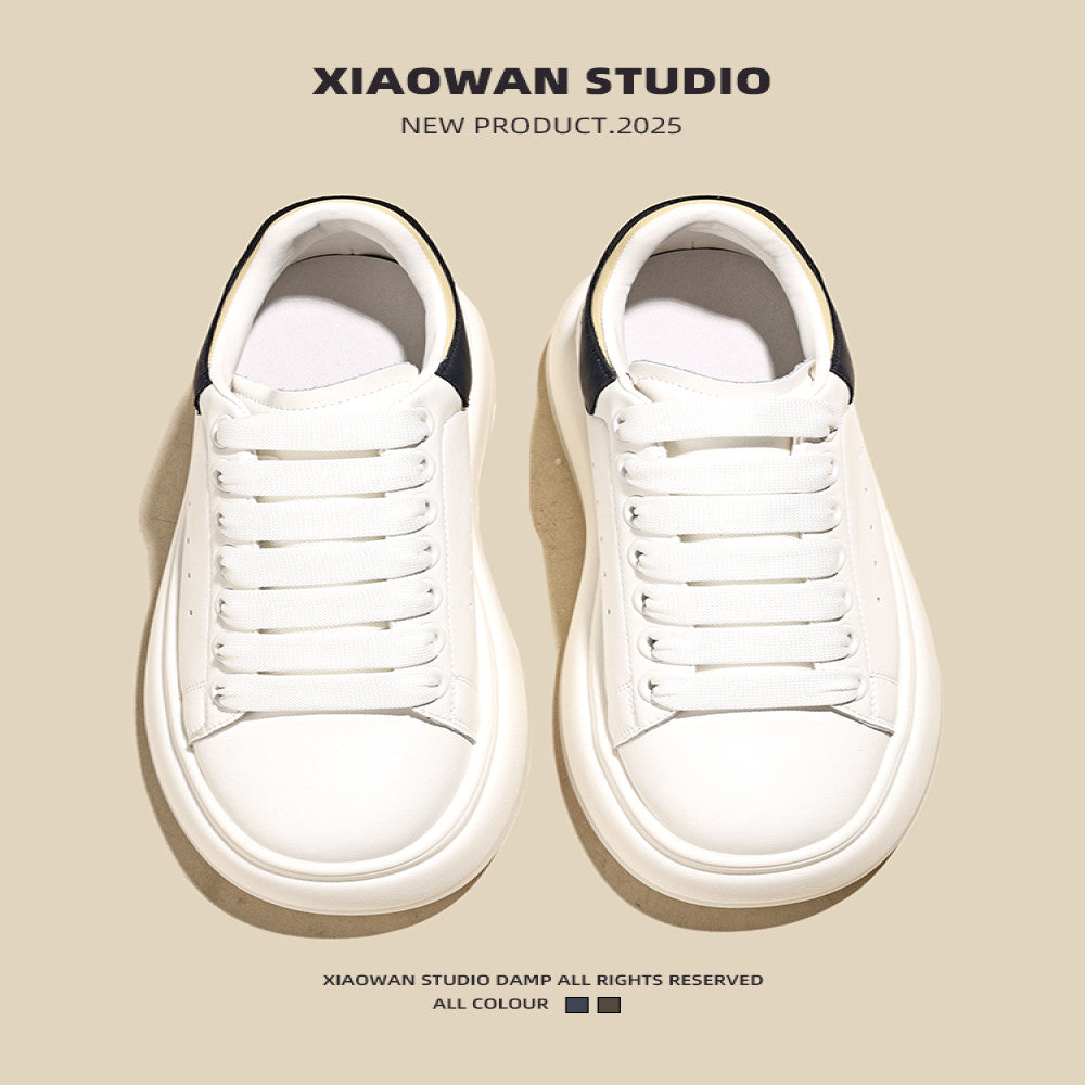 Hot selling white shoes for women in autumn 2025 new thick soled height increasing small and casual versatile sports board shoes image 3
