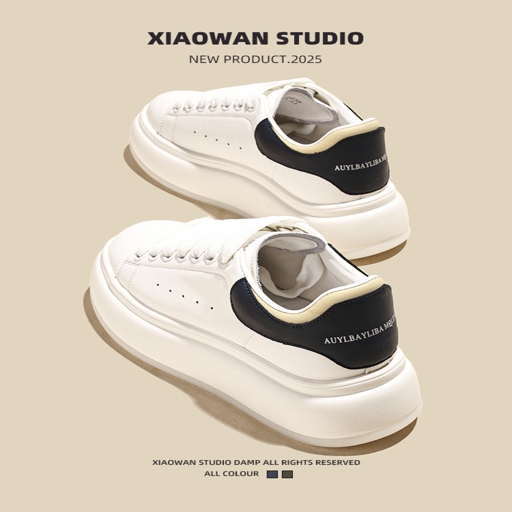 Hot selling white shoes for women in autumn 2025 new thick soled height increasing small and casual versatile sports board shoes image 0