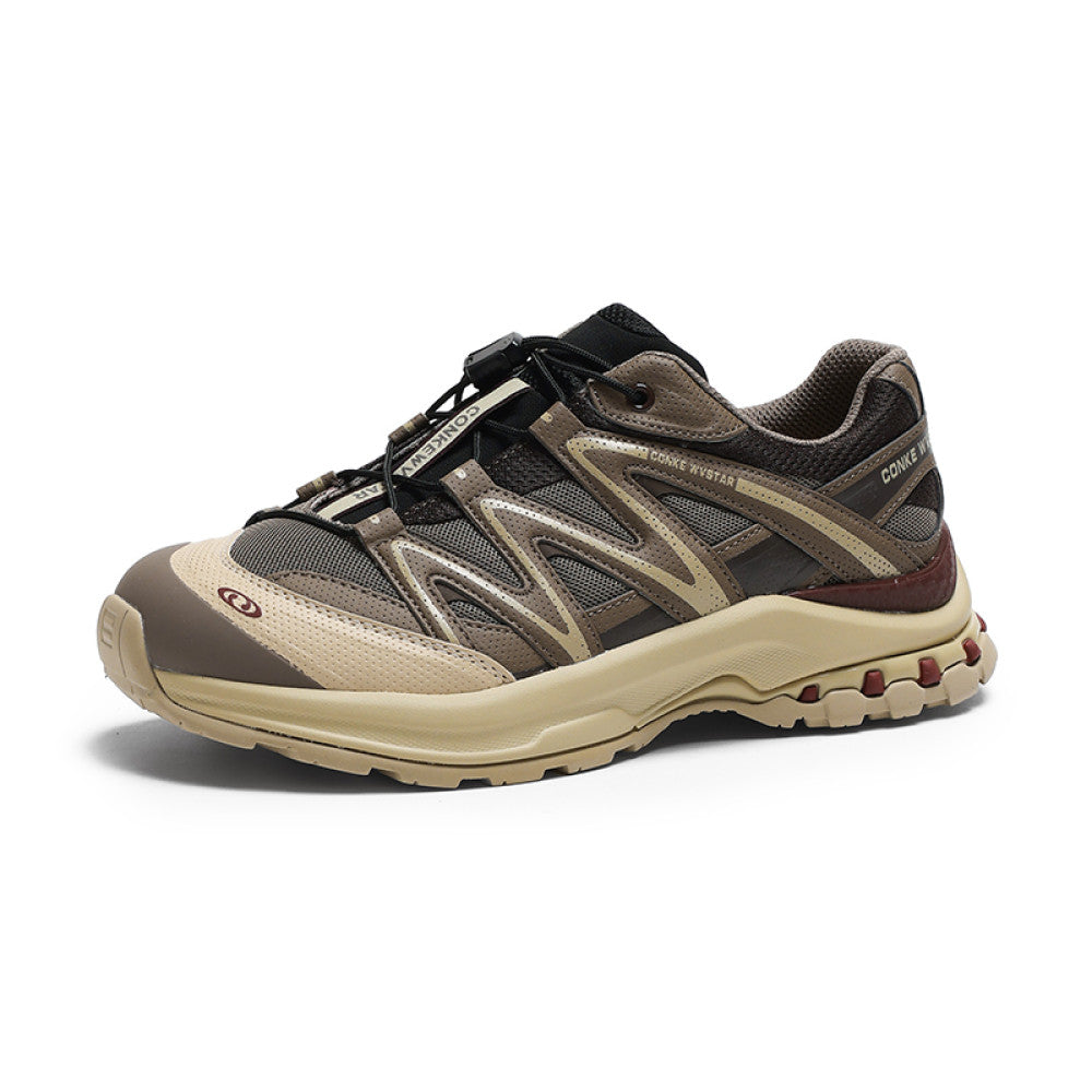 Outdoor hiking dad shoes women s 2025 autumn new retro tilted toe hiking thick soled casual sports running shoes